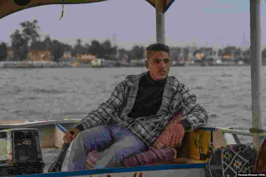 Mohamed Hajaj, a felucca sailor, says, “Since the beginning of the war in Gaza, I’ve noticed how our business has been coming from more local tourists than international ones.” Hajaj is pictured in Luxor, Egypt, Feb. 23, 2024. 