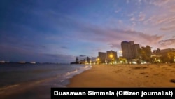 ທີວທັດແຄມທະເລໃນຍາມແລງຢູ່ພັດທະຍາ, ປະເທດ ໄທ.