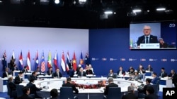 Perdana Menteri Australia Anthony Albanese berpidato di hadapan para peserta sidang KTT Khusus ASEAN-Australia di Melbourne, Australia, Rabu, 6 Maret 2024. (Joel Carrett/Pool via AP)