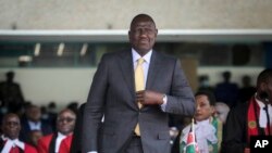 FILE - Kenya's William Ruto arrives to be sworn into office at a ceremony held at Kasarani stadium in Nairobi, Sept. 13, 2022.