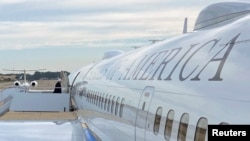 U.S. Treasury Secretary Janet Yellen boards a flight bound for Beijing, China, from Joint Base Andrews, Maryland, July 5, 2023.
