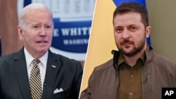 Tổng thống Hoa Kỳ Joe Biden và Tổng thống Ukraine Volodymyr Zelenskiy.