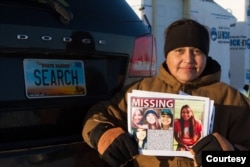 Photo of Lissa Yellowbird-Chase at the Oceti Sakowin camp during Standing Rock pipeline protests, January, 2017. Courtesy photo by Tonita Cervantes.