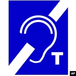Hearing assistance sign which alerts people that the area or facility is equipped with a hearing loop.