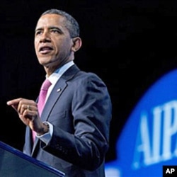 President Barack Obama addresses the American Israel Public Affairs Committee's (AIPAC) annual Policy Conference opening plenary session, March 4, 2012, in Washington