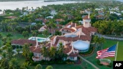 FILE - An aerial view of President Donald Trump's Mar-a-Lago estate near dusk on Aug. 10, 2022, in Palm Beach, Fla.