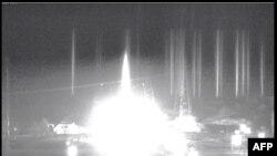 نمایی از آتش سوزی در زاپوریژژیا،‌ بزرگترین نیروگاه هسته‌ای اروپا که در اوکراین موقعیت دارد