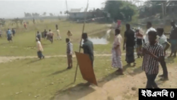 দিরাই উপজেলার তাড়ল ইউনিয়নের রণভূমি গ্রামে সংঘর্ষের ঘটনা। ৯ মার্চ, ২০২৫। 