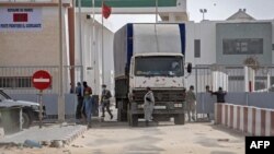 Le poste-frontière de Guerguerat, au sud du Sahara occidental sous contrôle mrocain.