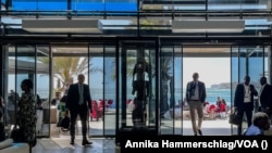 More than 500 people are attending the annual Private Equity and Venture Capital Association conference in Dakar, Senegal. Attendees mingled at the Radisson Hotel, April 26, 2022. 