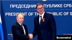 Ruski predsjednik Vladimir Putin odlikovao je predsednika Srbije Aleksandra Vučića ordenom Aleksandra Nevskog 17. januara 2019. godine