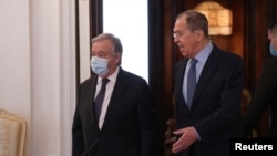 استقبال لاوروف از گوترش در مسکو