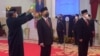 Presiden Jokowi melantik Bambang Susantono sebagai Kepala Otorita IKN serta Dhony Rahajoe sebagai Wakil Kepala Otorita IKN, Kamis, 10 Maret 2022, di Istana Negara, Jakarta. (Twitter/@setkabgoid)