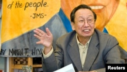 FILE - Jose Maria Sison, founder of Philippine Communist Party, at his headquarters in Utrecht, The Netherlands, on Sept. 13, 2007. He died on Dec. 16, 2022, at the age of 83.