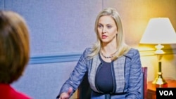 VOA Pentagon correspondent Carla Babb, interviewing Deputy Assistant Secretary of Defense for Russia, Ukraine and Eurasia Laura Cooper, Dec 15, 2022.