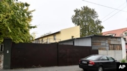 A Chinese overseas police station in Budapest, Hungary, reportedly operating without the knowledge of the country's Interior Ministry, on October 27, 2022. (Anna Szilagyi/AP)