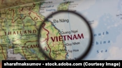 Việt Nam trên bản đồ thế giới. Hình minh họa.
