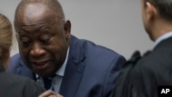 L'ancien président de la Côte d'Ivoire, Laurent Gbagbo à la Cour pénale internationale à La Haye, aux Pays-Bas, le 15 janvier 2019.