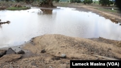 A garden washed away by floods in Chikwawa district, Malawi, Feb. 5, 2022.