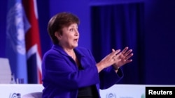 FILE - International Monetary Fund (IMF) Director Kristalina Georgieva.