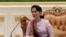 Myanmar's State Counsellor Aung San Suu Kyi smiles during a meeting with Hong Kong Chief Executive Carrie Lam at the Presidential Palace in Naypyitaw, Myanmar, Sept. 15, 2017. Facing growing condemnation globally, Aung San Suu Kyi will not attend U.N. General Assembly meetings Sept. 19-25,