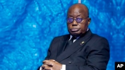 FILE - Ghana's President Nana Akufo-Addo attends the One Ocean Summit, in Brest, Brittany, Feb. 11, 2022. 