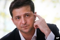 Ukrainian President Volodymyr Zelenskyy in Kyiv, Ukraine, October 10, 2019.