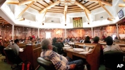 Navajo Nation tribal legislators conduct their summer session at the tribal council chambers in Window Rock, Ariz. in this July 17, 2006 photo