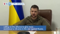 VOA60 World - Ukraine's president Zelenskyy addresses NATO summit 