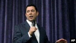 Rep. Jason Chaffetz speaks during a town hall meeting, Feb. 9, 2017, in Cottonwood Heights, Utah.