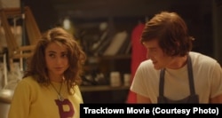 Between running scenes, Alexi Pappas' character unexpectedly finds herself with time on her hands on a forced rest day, and a romance blooms at her favorite Eugene bakery. Chase Offerle plays her love interest.