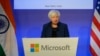 U.S. Secretary of the Treasury Janet Yellen speaks at the Microsoft India Development Center in Noida, on the outskirts of New Delhi, Nov. 11, 2022.