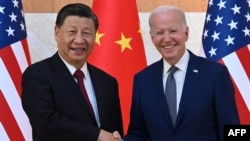 FILE - U.S. President Joe Biden and Chinese President Xi Jinping meet on the sidelines of the G20 Summit on Bali, Nov. 14, 2022. Another meeting, this one on the sidelines of the upcoming APEC summit in San Francisco, "is a possibility," Biden said Oct. 6, 2023.