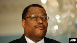 FILE - Haiti Prime Minister Garry Conille speaks at the State Department in Washington, DC, on Feb. 8, 2012.