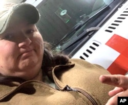 Anja Osmon, an American who left home for Ukraine to help in the fight against Russia, is shown in an undated selfie provided May 1, 2022. (Anja Osmon via AP)