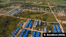 An overview of the Karen repatriation settlement Lay Kay Kaw as seen from footage shot by drone.