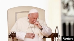 Pope Francis holds the weekly general audience at the Vatican, May 25, 2022. 