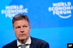 German Vice Chancellor and Economy and Climate Minister Robert Habeck attends a panel discussion at the World Economic Forum in Davos, Switzerland, May 23, 2022.