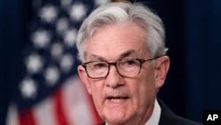Federal Reserve Board Chair Jerome Powell speaks during a news conference at the Federal Reserve, May 4, 2022 in Washington