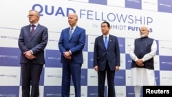 Australian Prime Minister Anthony Albanese, U.S. President Joe Biden, Japanese Prime Minister Fumio Kishida, and Indian Prime Minister Narendra Modi attend the Japan-U.S.-Australia-India Fellowship Founding Celebration event, in Tokyo, Japan, May 24, 2022.