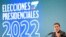 El Registrador Nacional de Colombia, Alexander Vega, habla después del sorteo de la posición de los candidatos en la tarjeta electoral, en Bogotá, el 29 de marzo de 2022. - Colombia realizará elecciones presidenciales el 29 de mayo de 2022. (Foto de Raúl ARBOLEDA / AFP)