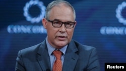 Scott Pruitt, Administrator of the U.S. Environmental Protection Agency, answers a question during the Concordia Summit in Manhattan, New York, U.S., Sept. 19, 2017. 