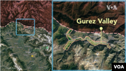 Locator map to show the Gurez Valley in Indian-administered Kashmir.