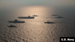 美日印澳四国军舰参与2020年马拉巴尔联合海上军事演习（美国海军照片）