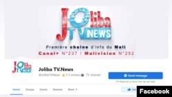 A screenshot of the Facebook page of Joliba TV News in Mali is seen Nov. 8, 2022. The channel was suspended last week for "violations" of the code of ethics for journalism in Mali.