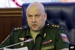 FILE - Colonel General Sergei Surovikin. Russia's Defense Ministry announced Oct. 8, 2022, that Surovikin would be the commander of all Russian troops fighting in Ukraine.