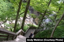 It's a long way to the top for Mikah Meyer, but worth every step. Cuyahoga Valley National Park, Ohio.