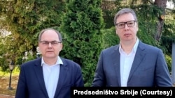 Visoki predstavnik u BiH Kristijan Šmit i predsednik Srbije Aleksandar Vučić u Beogradu