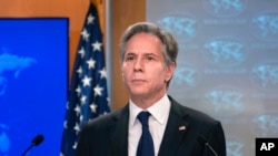 Menteri Luar Negeri AS Antony Blinken berbicara di Washington DC 