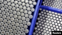 Batteries for electric vehicles are manufactured at a factory in Dongguan, China, on September 20, 2017. Picture taken September 20, 2017. (REUTERS/Bobby Yip) 